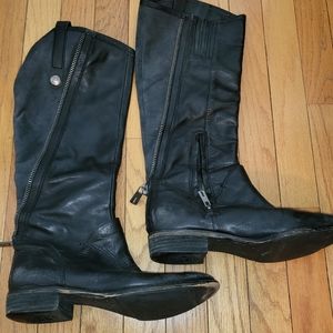 Women's Sam Edelman Patrice Riding Boots - Black Leather - Size 8